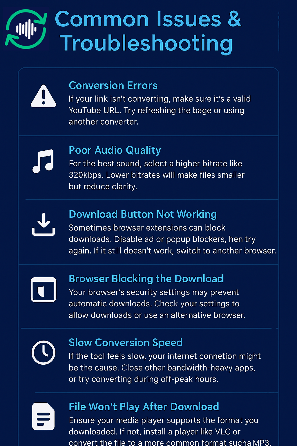 Common Issues & Troubleshooting YT to MP3